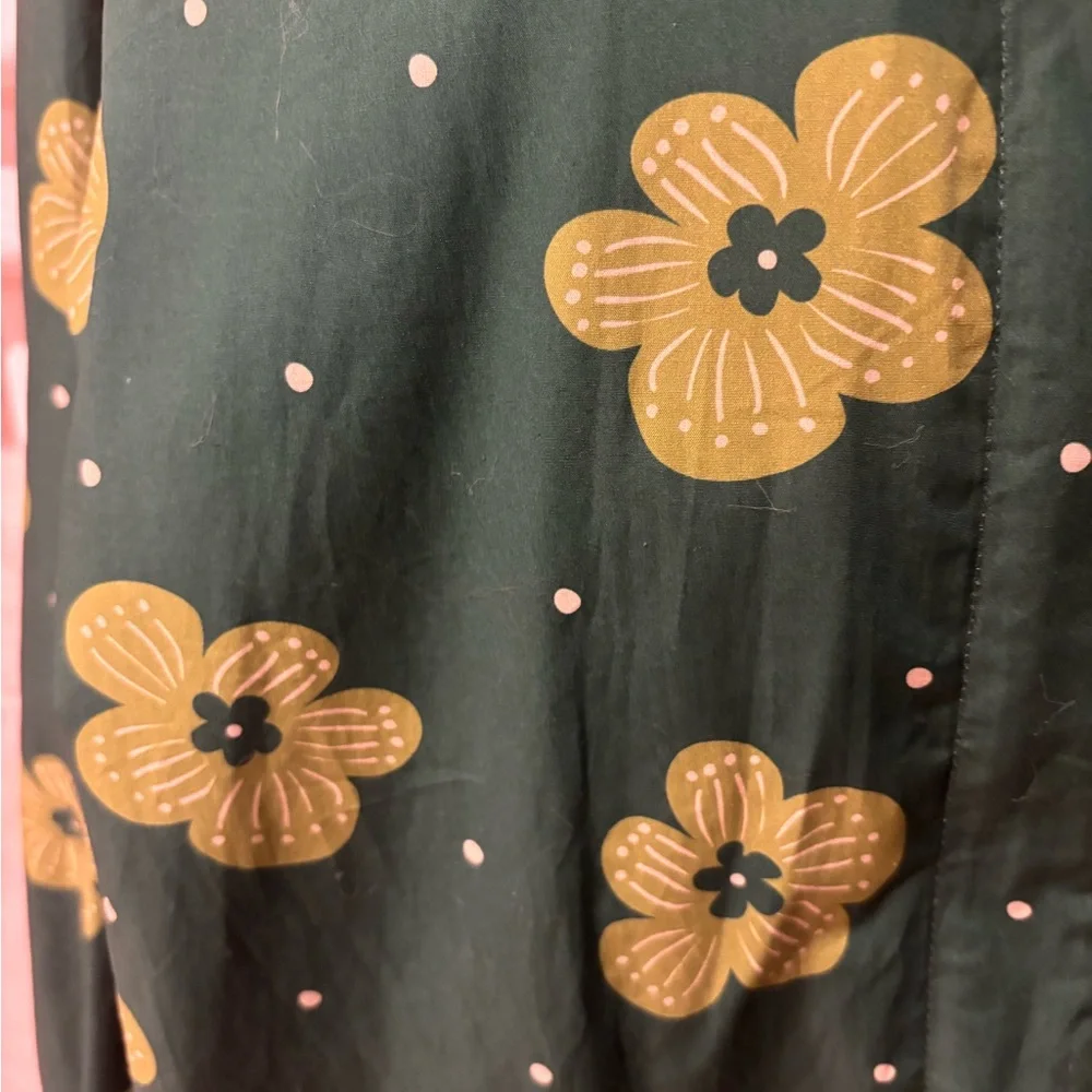 Gudrun Sjoden Green Floral Parka like new worn once sz large- a rare find! - Picture 7 of 15